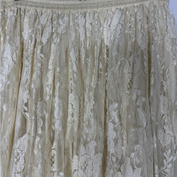 Vintage Phool Womens Sheer Lace Midi Skirt Sz L Coquette Fairy Festival Cottage - Picture 3 of 8